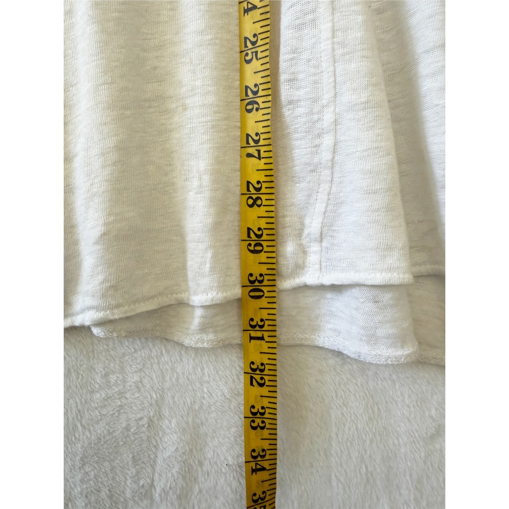 Tahari White Linen Short Sleeve V Neck Top Size 1X - Picture 4 of 6